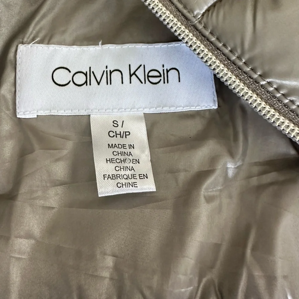 Calvin Klein Performance Puffer Vest - Womens Size Small - Light Bronze